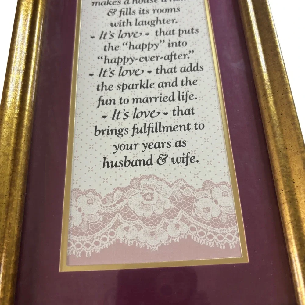 Imagine Design Marriage Framed‎ Wall Art Gold Purple Verse Wedding Gift Cottage